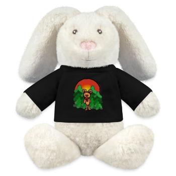 forest dweller, fairy tale, bear, alone, loneliness, forest - MiniFeet® RecycelHase® Bunny Cream - black - Front