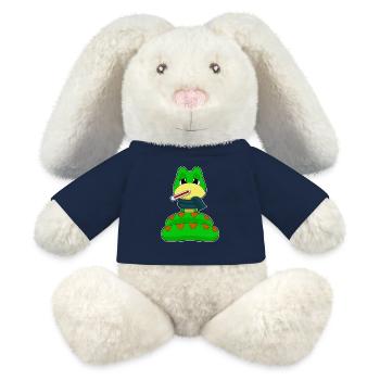 Thermomètre clinique Snake - Lapin en peluche recyclé MiniFeet® Crème - bleu marine - Devant