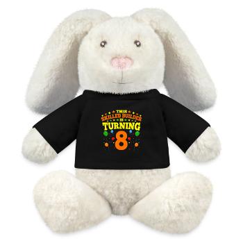 8th birthday Boy Brick Builder 8 Years Old Gifts - MiniFeet® RecycelHase® Creme - Schwarz - Vorne