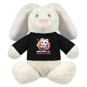 Delicious cat ramen - MiniFeet® RecycelHase® Bunny Cream - black - Front