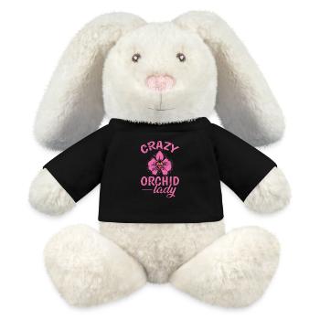 Crazy Orchid Lady plante fleur - Lapin en peluche recyclé MiniFeet® Crème - noir - Devant