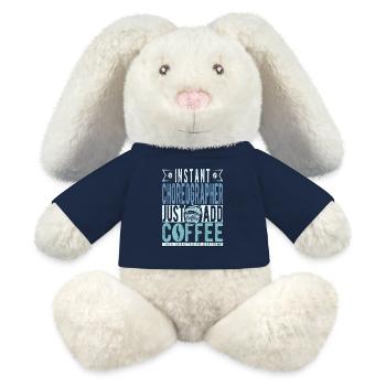 Chorégraphe instantané Just Add Coffee - Lapin en peluche recyclé MiniFeet® Crème - bleu marine - Devant