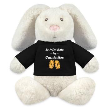 Cacahuètes Humour petite cacahuète - Lapin en peluche recyclé MiniFeet® Crème - noir - Devant