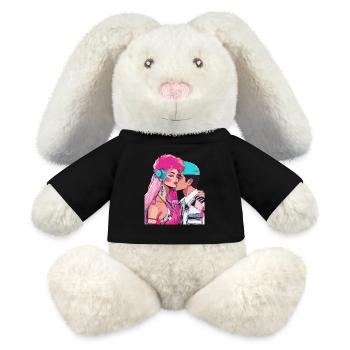 L’amour de l’anime est sans limite - Lapin en peluche recyclé MiniFeet® Crème - noir - Devant