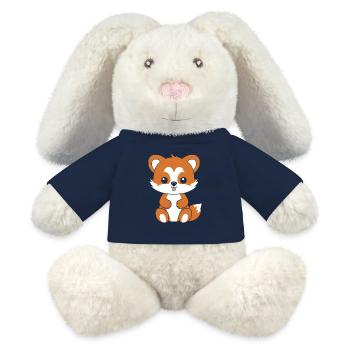 Renard amour Petit panda roux - Lapin en peluche recyclé MiniFeet® Crème - bleu marine - Devant