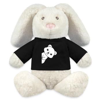 Humour petite fouine - Lapin en peluche recyclé MiniFeet® Crème - noir - Devant