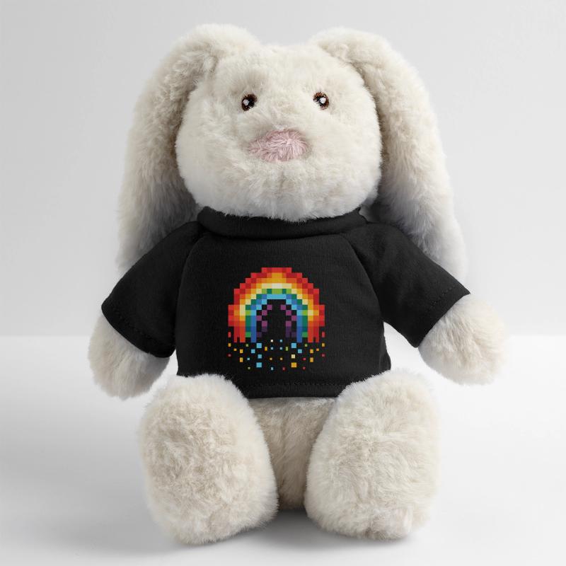 Pixel Art Rainbow 8-Bit Retro MiniFeet® RecycelHase® Bunny Cream