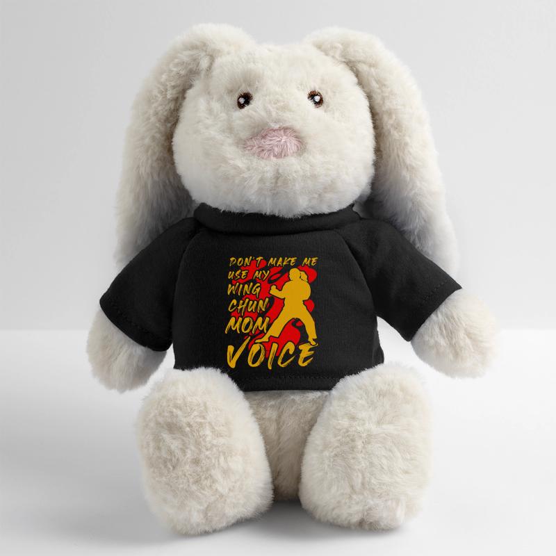 Ne me forcez pas à utiliser ma voix de maman Wing Chun Lapin en peluche recyclé MiniFeet® Crème