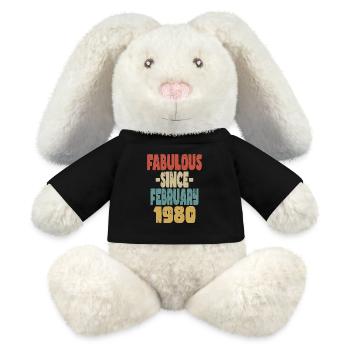 Fabuleux Février 1980 - Lapin en peluche recyclé MiniFeet® Crème - noir - Devant