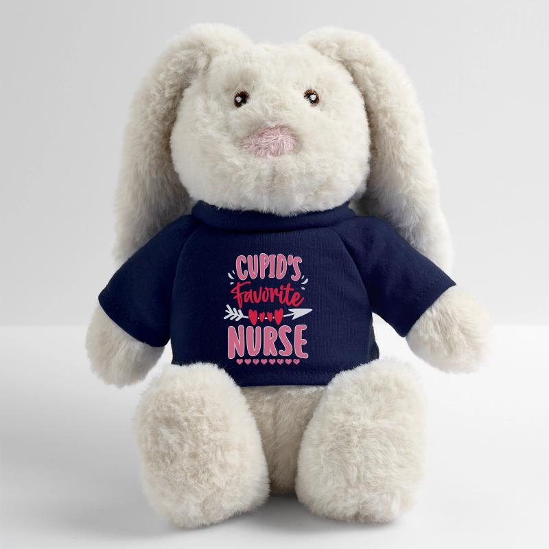 Infirmière préférée de Cupidon Lapin en peluche recyclé MiniFeet® Crème