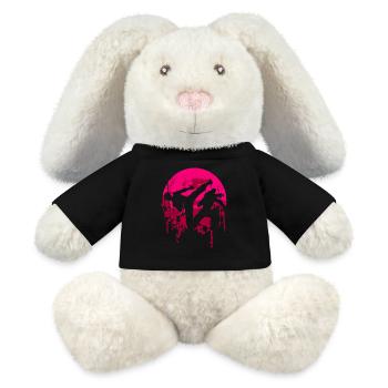 Taekwondo - MiniFeet® RecycelHase® Creme - Schwarz - Vorne