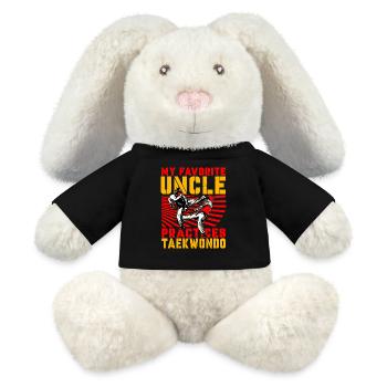My favorite uncle practices Taekwondo - MiniFeet® RecycelHase® Bunny Cream - black - Front