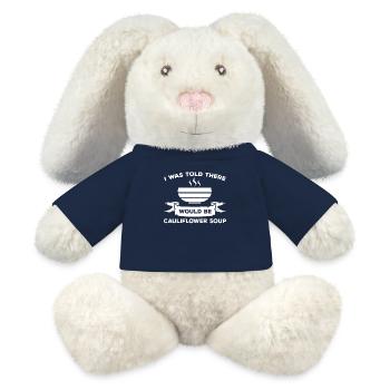 soupe de chou-fleur - Lapin en peluche recyclé MiniFeet® Crème - bleu marine - Devant