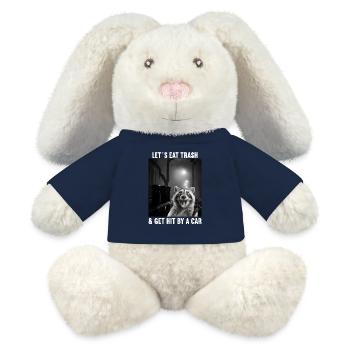 Permet de manger des ordures et de se faire frapper par un raton laveur - Lapin en peluche recyclé MiniFeet® Crème - bleu marine - Devant