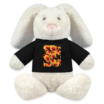 Abstract Polka Dots Circle Pattern - MiniFeet® RecycelHase® Bunny Cream - black - Front