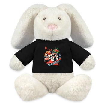 Japanisches Sushi Streetwear Kunst Design - MiniFeet® RecycelHase® Creme - Schwarz - Vorne