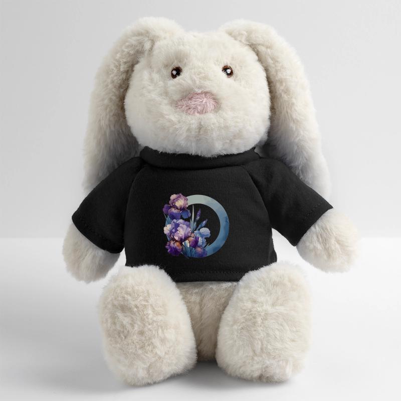 Iris dessinés Lapin en peluche recyclé MiniFeet® Crème