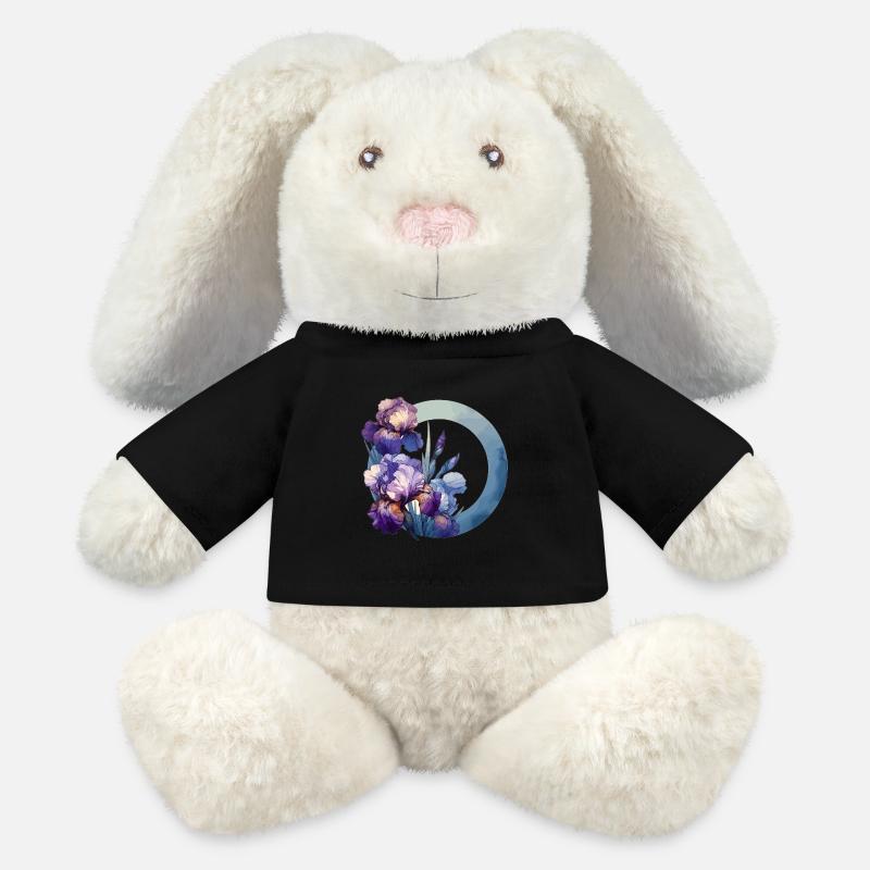 Irises drawn - MiniFeet® RecycelHase® Bunny Cream - black