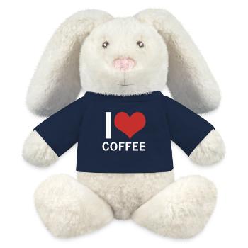 I Love Coffee - MiniFeet® RecycelHase® Creme - French Navy - Vorne