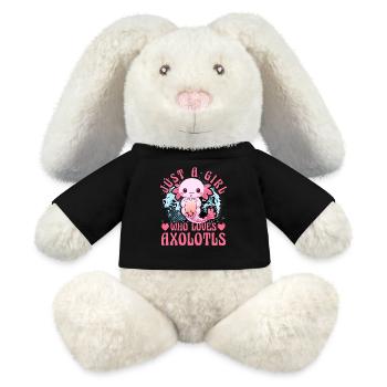 Nur ein Mädchen, das Axolotl liebt - MiniFeet® RecycelHase® Creme - Schwarz - Vorne