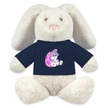 Bunny Easter Relax - Lapin en peluche recyclé MiniFeet® Crème - bleu marine - Devant