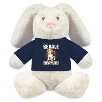 Hund Beagle - MiniFeet® RecycelHase® Creme - French Navy - Vorne