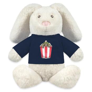 Maïs soufflé tortue - Lapin en peluche recyclé MiniFeet® Crème - bleu marine - Devant