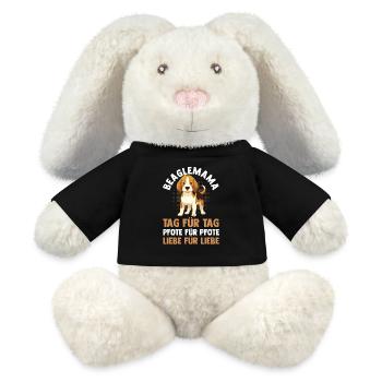 Chien Maman Beaglemama Mère Beagle - Lapin en peluche recyclé MiniFeet® Crème - noir - Devant
