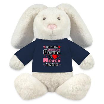Family Where Life Beginns & Love Never Ends - MiniFeet® RecycelHase® Creme - French Navy - Vorne