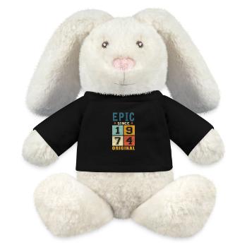 1974 Geburtstag Epic since - MiniFeet® RecycelHase® Creme - Schwarz - Vorne
