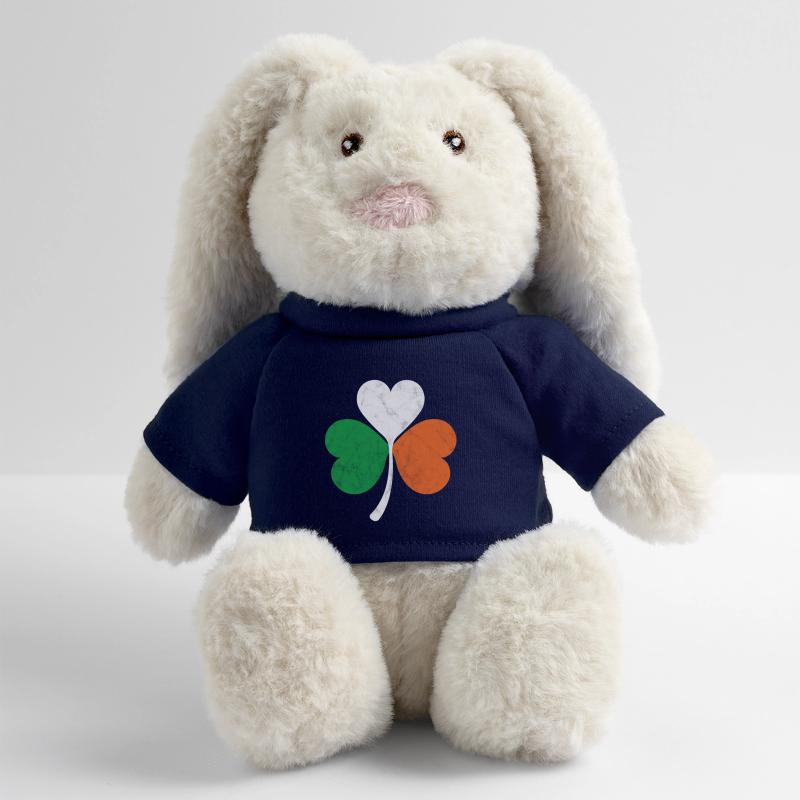 Trèfle du drapeau irlandais Lapin en peluche recyclé MiniFeet® Crème
