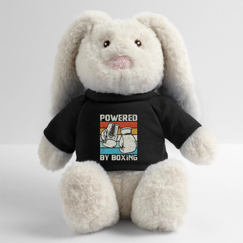 Propulsé par la boxe Lapin en peluche recyclé MiniFeet® Crème