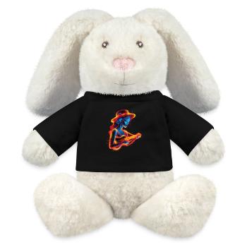 Ukulelespielerin Steamwave - MiniFeet® RecycelHase® Creme - Schwarz - Vorne