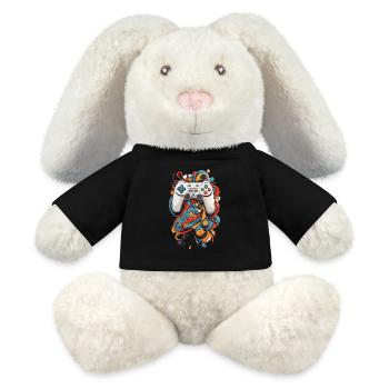 Abstrakte Kunst Ästhetisches Gamer Design - MiniFeet® RecycelHase® Creme - Schwarz - Vorne