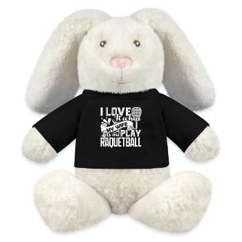 Racquetball Lets Me Play Racquetball - MiniFeet® RecycelHase® Bunny Cream - black - Front