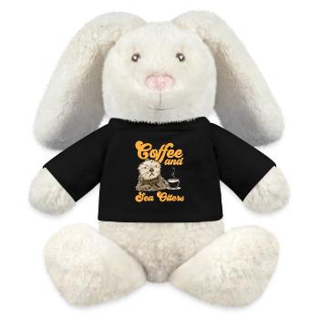 Loutre de mer - Lapin en peluche recyclé MiniFeet® Crème - noir - Devant