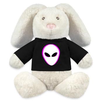 Aliens Alien Head - MiniFeet® RecycelHase® Bunny Cream - black - Front