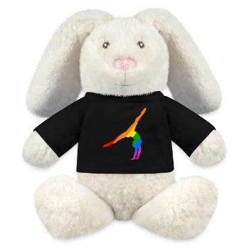 Handstand in rainbow - MiniFeet® RecycelHase® Bunny Cream - black - Front