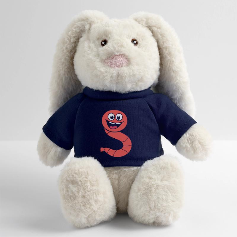 vers de terre Lapin en peluche recyclé MiniFeet® Crème