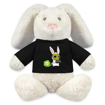 Farting Rabbit - MiniFeet® RecycelHase® Bunny Cream - black - Front
