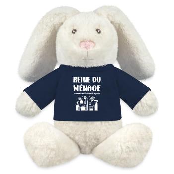 Humou ménage - Lapin en peluche recyclé MiniFeet® Crème - bleu marine - Devant