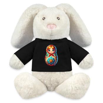 Russian Khokhloma Russland Russen Russische - MiniFeet® RecycelHase® Creme - Schwarz - Vorne