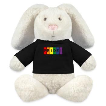 Couleurs de la fierté - Lapin en peluche recyclé MiniFeet® Crème - noir - Devant