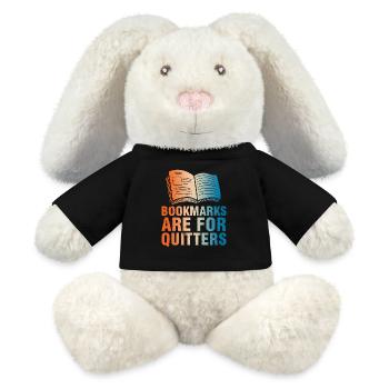 Bookworms beware - Reading without limits - MiniFeet® RecycelHase® Bunny Cream - black - Front