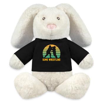 Lutte de sumo - Lapin en peluche recyclé MiniFeet® Crème - noir - Devant
