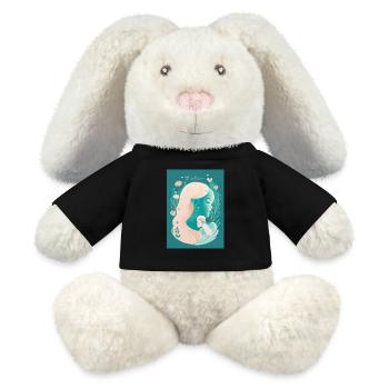 Embrace: Pastel Peach Lovers in Nature - MiniFeet® RecycelHase® Bunny Cream - black - Front