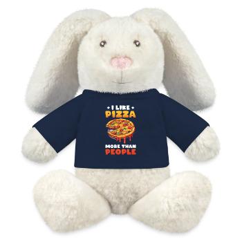 I Like Pizza More Than People - MiniFeet® RecycelHase® Creme - French Navy - Vorne