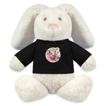 Entspanntes, cooles Schwein und Pfeife - MiniFeet® RecycelHase® Creme - Schwarz - Vorne