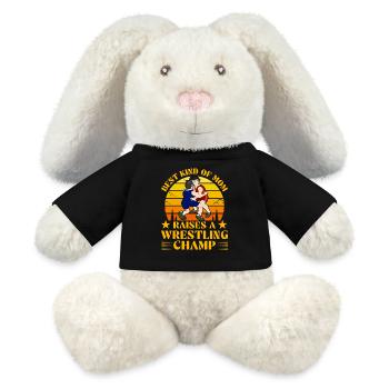 Die beste Art von Mutter erzieht einen Wrestling-Champion - MiniFeet® RecycelHase® Creme - Schwarz - Vorne