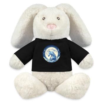 Fantaisie Licorne Chevaux Fans Licorne Amoureux - Lapin en peluche recyclé MiniFeet® Crème - noir - Devant